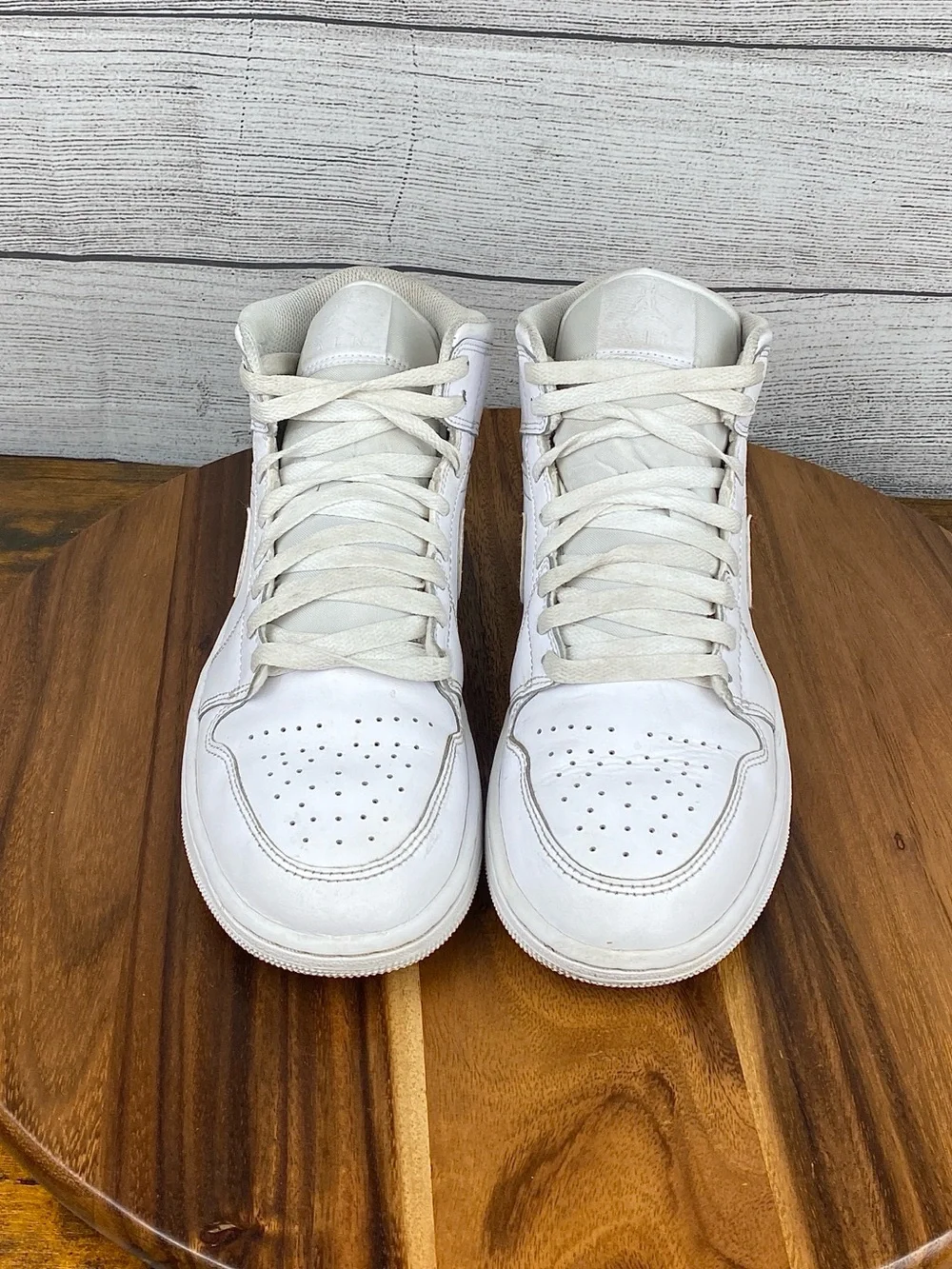Nike Air Jordan 1 Mid Triple White Men’s Shoes 554724-136 Sneaker Size 8